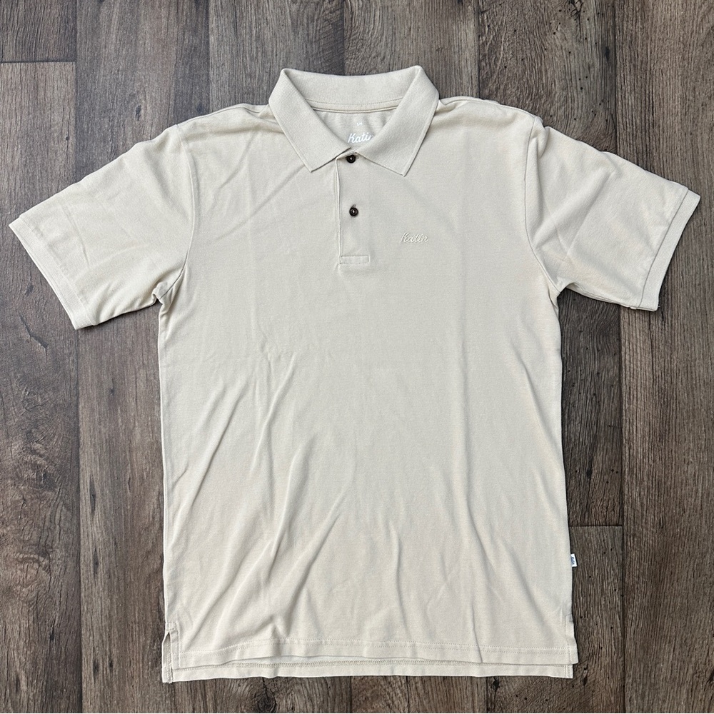 Katin 100% Cotton Short Sleeves Polo Shirt Mens Size S Tan
